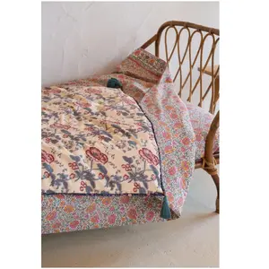 Louise Misha - Plaid Enoha en coton bio Crème 90x120Vendu parsmallable