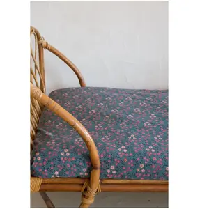 Louise Misha - Housse de couette Noemie en coton bio Bleu 100x140 pas cher