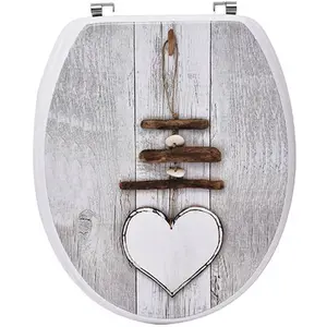 Tendance - abattant wc mdf 18 pouces attaches acier inoxydable - ouessant pas cher