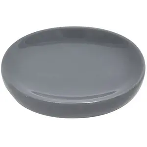 Tendance Porte-Savon Ovale en Dolomite Gris 12,5 x 9,5 x 3 cm pas cher