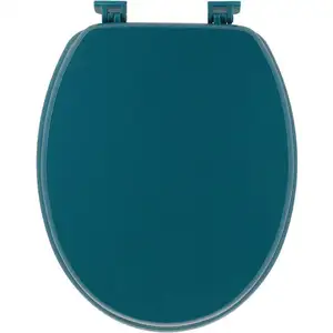TENDANCE - Abattant WC en Bois Bleu Tahitien avec kit de fixation