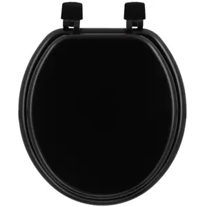 Tendance - abattant wc mdf 17 pouces attaches plastiques - noir pas cher