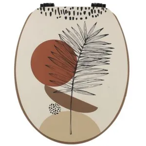 TENDANCE Abattant WC en Bois déco Reconnect avec kit de Fixation pas cher