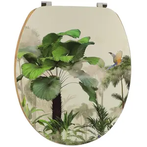Comparateur de prix : TENDANCE Abattant WC en Bois déco Oasis avec Kit fixation en Acier Inoxydable