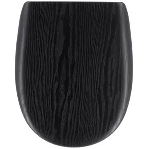 Comparateur de prix : Tendance - Abattant wc bois moule 18 pouces forme plate attaches acier inoxydable - facon bois noir