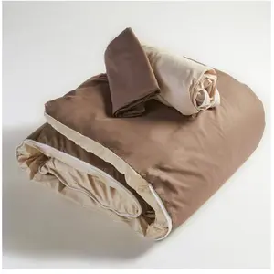 Atelier de Morphée Caradou couette tout en un pour enfant Taupe / Beige uni bicolore pas cher