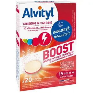 Comparateur de prix : Alvityl Boost Effervescents 10 vitamines 2 minéraux dès 15 ans 20 comprimés