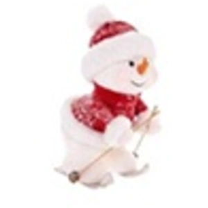 ATMOSPHERA Décoration bonhomme de neige - L 28 cm x l 19 cm x H 37 cm - Ski pas cher