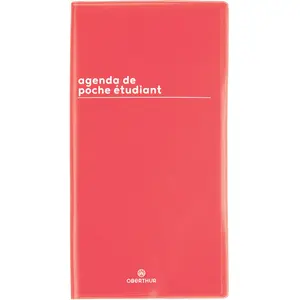 Editions Oberthur Agenda semainier 2023-2024 9,5 x 18 cm Boréal Rouge pas cher