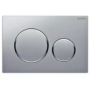 Plaque de commande wc Geberit Sigma20 double touche, chromée mat laqué / chromée brillant.