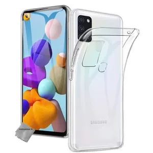 Htdmobiles Coque silicone gel fine pour Samsung Galaxy A21s + film ecran - TPU TRANSPARENT - pas cher