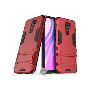 Htdmobiles Housse etui coque rigide anti choc pour Xiaomi Redmi 9 + verre trempe - ROUGE - pas cher
