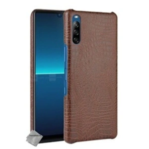 Htdmobiles Housse etui coque rigide simili cuir crocodile pour Sony Xperia L4 + film ecran - MARRON - pas cher