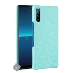 Htdmobiles Housse etui coque rigide simili cuir crocodile pour Sony Xperia L4 + verre trempe - BLEU CLAIR - pas cher