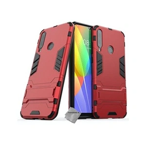 Htdmobiles Housse etui coque rigide anti choc pour Huawei Y6p + film ecran - ROUGE - pas cher