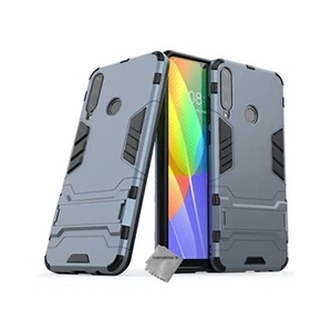 Htdmobiles Housse etui coque rigide anti choc pour Huawei Y6p + verre trempe - BLEU FONCE - pas cher