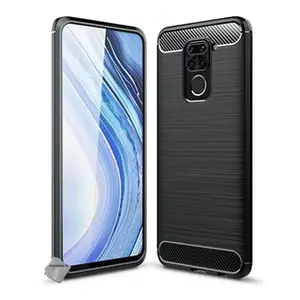 Comparateur de prix : Htdmobiles Housse etui coque silicone gel carbone pour Xiaomi Redmi Note 9 + verre trempe - NOIR -