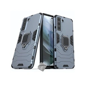 Comparateur de prix : Htdmobiles Housse etui coque rigide anti choc pour Samsung Galaxy S21 FE 5G + verre trempe - BLEU FONCE -