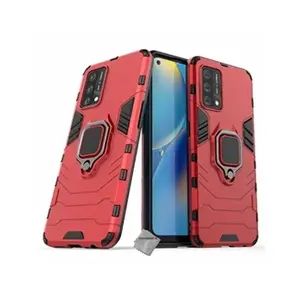 HTDMOBILES Coque rigide anti choc pour Oppo A74 4G + film ecran - ROUGE pas cher
