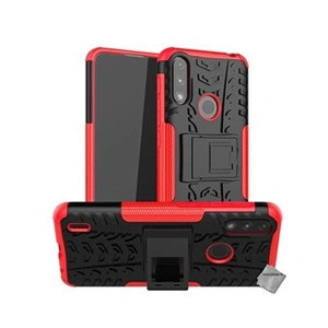 Comparateur de prix : Htdmobiles Housse etui coque rigide anti choc pour Motorola Moto E7i Power + verre trempe - ROUGE -