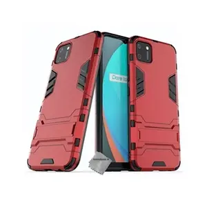 Comparateur de prix : HTDMOBILES Coque rigide anti choc pour Realme C11 2021 + film ecran - ROUGE
