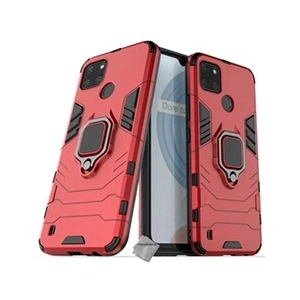 Htdmobiles Housse etui coque rigide anti choc pour Realme C21-Y / C25Y + verre trempe - ROUGE - pas cher