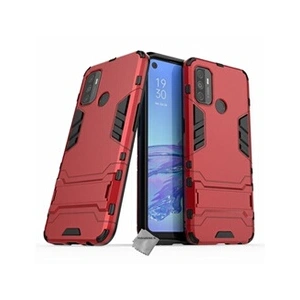 Htdmobiles Housse etui coque rigide anti choc pour Oppo A53 / A53s + verre trempe - ROUGE - pas cher