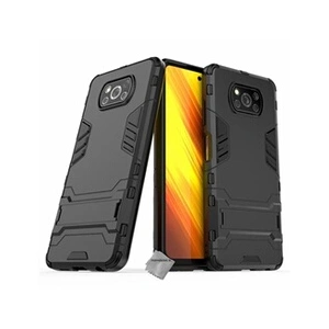 Htdmobiles Housse etui coque rigide anti choc pour Xiaomi Poco X3 NFC + film ecran - NOIR - pas cher