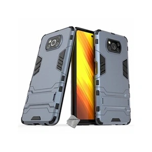 HTDMOBILES Coque rigide anti choc pour Xiaomi Poco X3 NFC + film ecran - BLEU FONCE pas cher