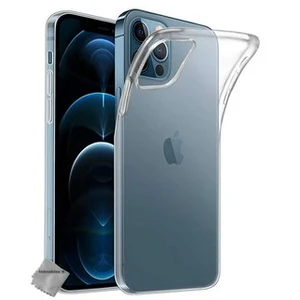Housse etui coque gel fine Apple iPhone 12 / 12 Pro + verre trempe - TRANSPARENT