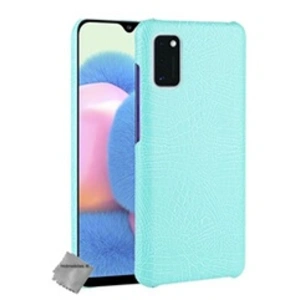 Htdmobiles Coque rigide simili cuir crocodile pour Samsung Galaxy A41 + film ecran - BLEU CLAIR pas cher
