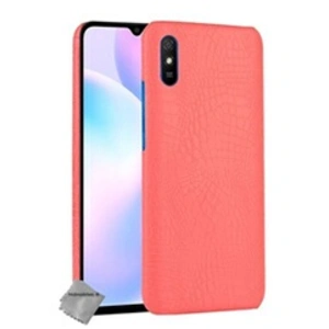 Htdmobiles Coque Xiaomi Redmi 9A - Rigide Simili Cuir Crocodile Rouge pas cher
