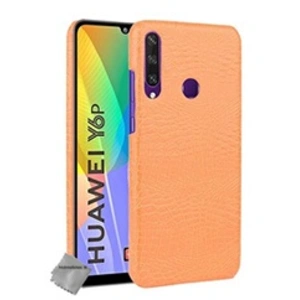 Htdmobiles Housse etui coque rigide simili cuir crocodile pour Huawei Y6p + verre trempe - ORANGE - pas cher