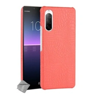 HTDMOBILES HTD Mobiles Coque rigide simili cuir pour Sony Xperia 10 II - Rouge pas cher