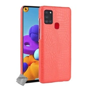 Comparateur de prix : Htdmobiles Housse etui coque rigide simili cuir crocodile pour Samsung Galaxy A21s + verre trempe - ROUGE -