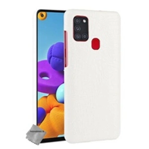 Comparateur de prix : Htdmobiles Coque rigide simili cuir crocodile pour Samsung Galaxy A21s + film ecran - BLANC