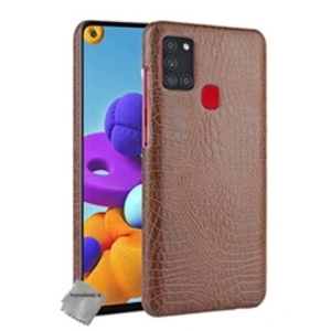 Comparateur de prix : Htdmobiles Housse etui coque rigide simili cuir crocodile pour Samsung Galaxy A21s + film ecran - MARRON -