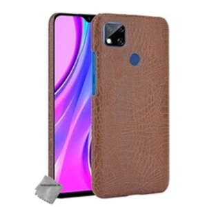 Comparateur de prix : Coque rigide simili cuir crocodile pour Xiaomi Redmi 9C + film ecran - MARRON