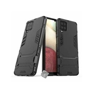 HTDMOBILES Coque rigide anti choc pour Samsung Galaxy A12 / M12 + film ecran - NOIR pas cher