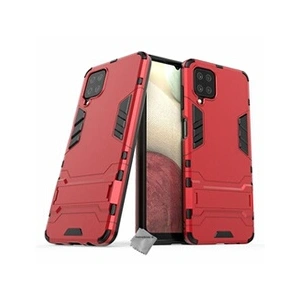 HTDMOBILES Coque rigide anti choc pour Samsung Galaxy A12 / M12 + film ecran - ROUGE pas cher