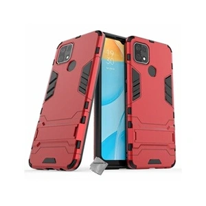 Htdmobiles Housse etui coque rigide anti choc pour Oppo A15 + verre trempe - ROUGE - pas cher