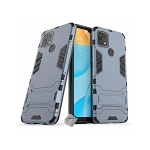 Htdmobiles Housse etui coque rigide anti choc pour Oppo A15 + verre trempe - BLEU FONCE - pas cher