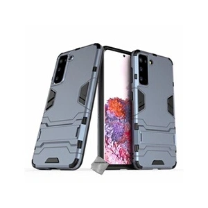 Htdmobiles Housse etui coque rigide anti choc pour Samsung Galaxy S21 5G + verre trempe - BLEU FONCE - pas cher