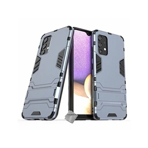 Comparateur de prix : Htdmobiles Housse etui coque rigide anti choc pour Samsung Galaxy A32 4G + verre trempe - BLEU FONCE -
