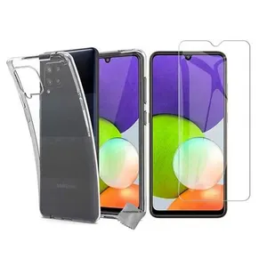 Htdmobiles Coque silicone gel fine pour Samsung Galaxy A22 4G + verre trempe - TPU TRANSPARENT - pas cher