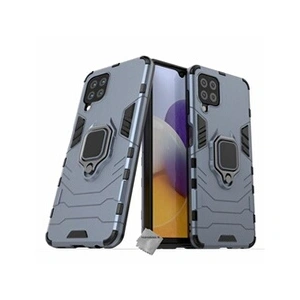 Comparateur de prix : Htdmobiles Housse etui coque rigide anti choc pour Samsung Galaxy A22 4G + verre trempe - BLEU FONCE -