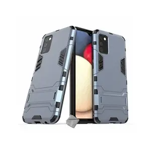 Htdmobiles Housse etui coque rigide anti choc pour Samsung Galaxy A02s + verre trempe - BLEU FONCE - pas cher