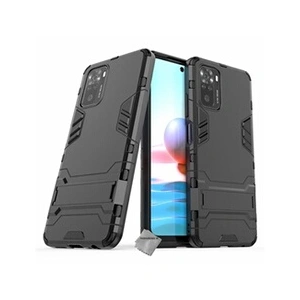 Htdmobiles Housse etui coque rigide anti choc pour Xiaomi Redmi Note 10S + film ecran - NOIR - pas cher