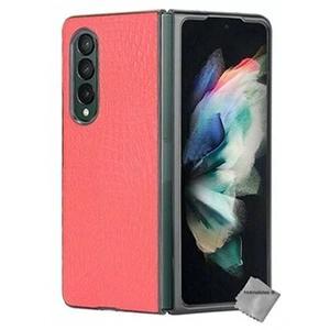 Htdmobiles Coque rigide simili cuir crocodile pour Samsung Galaxy Z Fold 3 5G - ROUGE pas cher