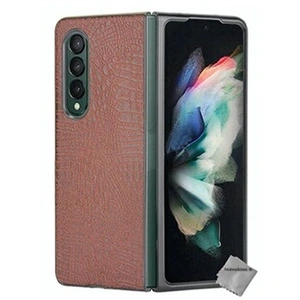 HTDMOBILES Samsung Galaxy Z Fold 3 5G - Coque Rigide Simili Cuir Marron pas cher